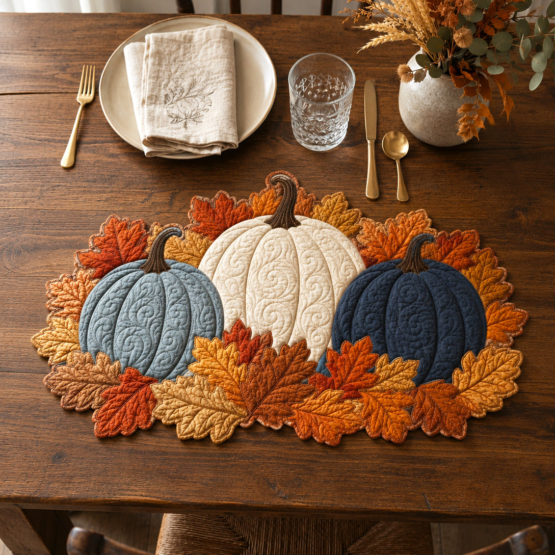Pumpkin Bouquet Custom Shape Quilted Placemat SN0TV026