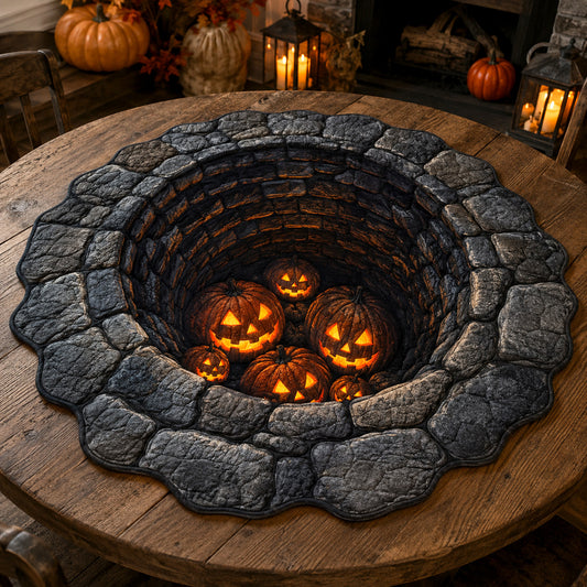 Pumpkin Crypt Custom Shape Quilted Table Topper SN0TV225