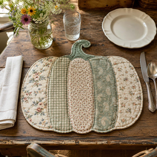 Pumpkin Delight Custom Shape Quilted Placemat SN0TD029