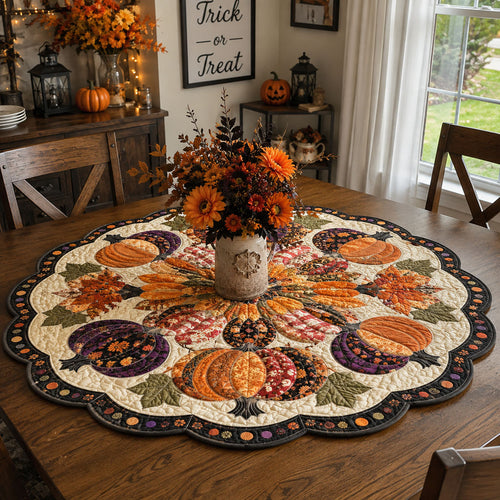Pumpkin Festival Nights Custom Shape Quilted Table Topper SN0PT550