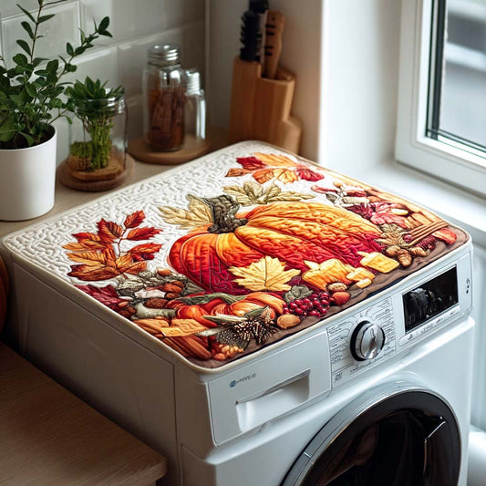 Pumpkin Harvest Quilted Washer and Dryer Cover NCU0NTD316