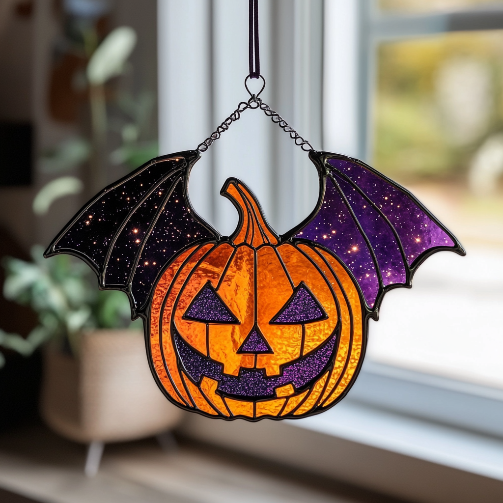Pumpkin Lantern Light - Window Hanging Suncatcher NCU0PD091