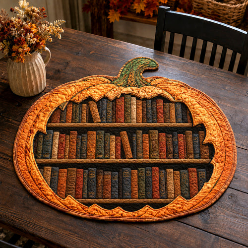 Pumpkin Library Custom Shape Quilted Placemat SN0TV048