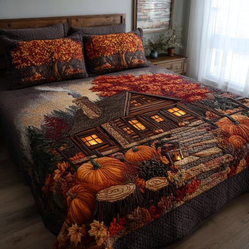 Pumpkin Patch 3-Piece Quilted Bedding Set NCU0LV140