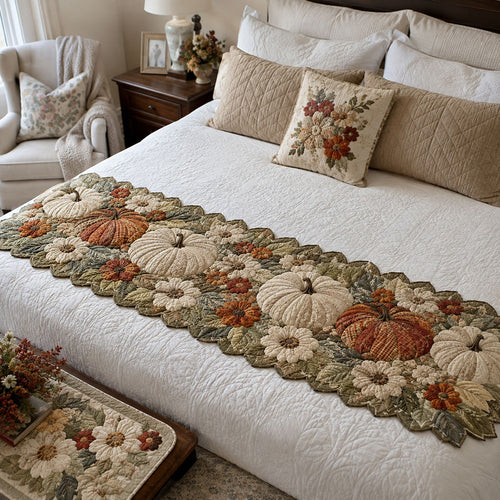 Pumpkin Patch Bliss Custom Shape Quilted Bed Runner SN0PT529