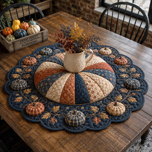Pumpkin Patch Custom Shape Quilted Table Topper SN0TD072