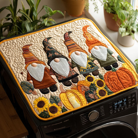 Pumpkin Patch Gnome Quilted Washer and Dryer Cover NCU0PTT972