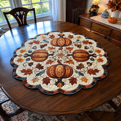 Pumpkin Porch Custom Shape Quilted Table Topper SN0PT480