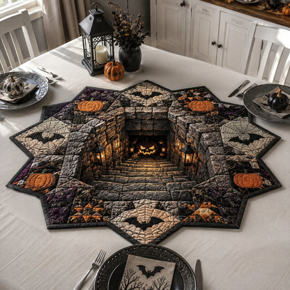 Pumpkin Portal Custom Shape Quilted Table Topper SN0DV372