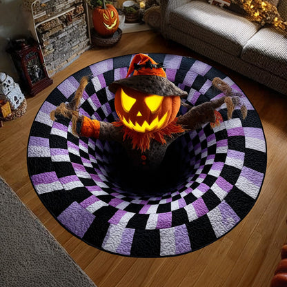 Pumpkin Scarecrow Quilted Round Mat NCU0DV7635