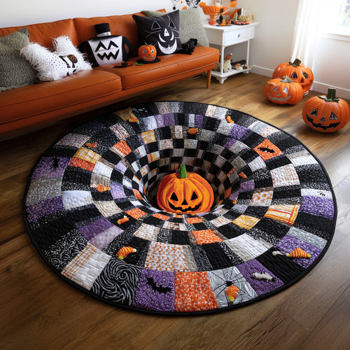 Pumpkin Spiral Quilted Round Mat NCU0DV7381
