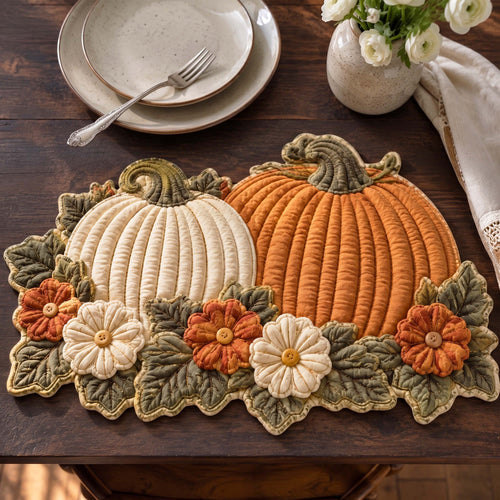 Pumpkin Spirit Custom Shape Quilted Placemat SN0TD042