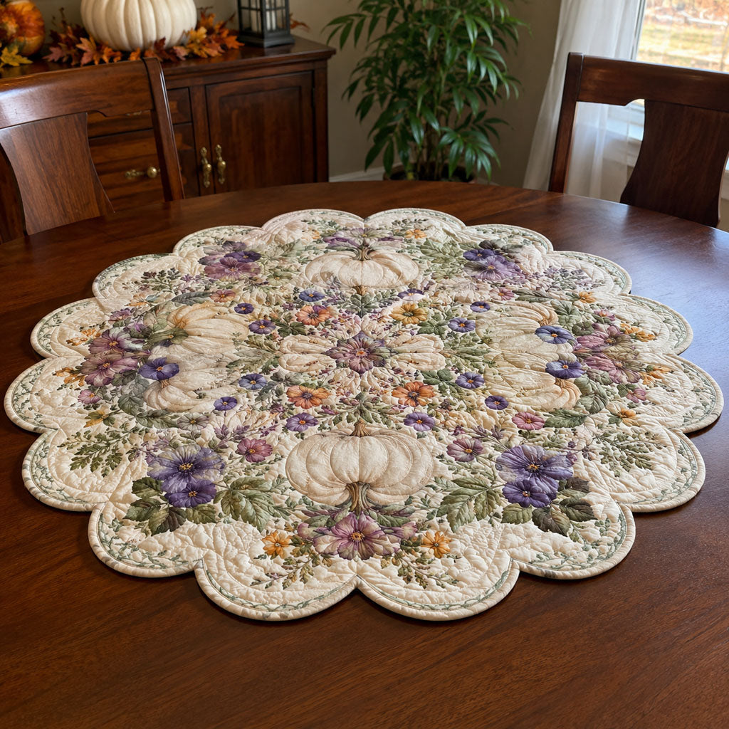 Pumpkin Wishes Custom Shape Quilted Table Topper SN0PT634