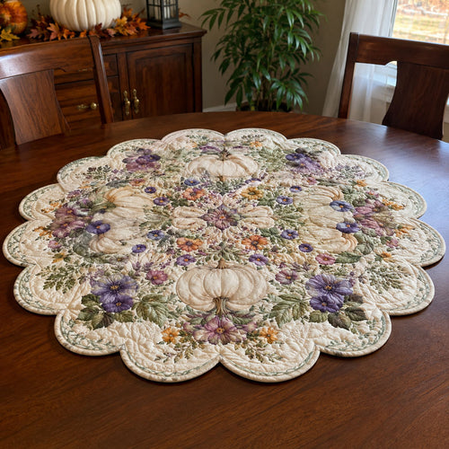 Pumpkin Wishes Custom Shape Quilted Table Topper SN0PT634