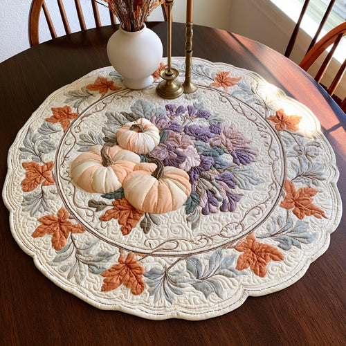 Purple Blooms Custom Shape Quilted Table Topper NCU0LV186