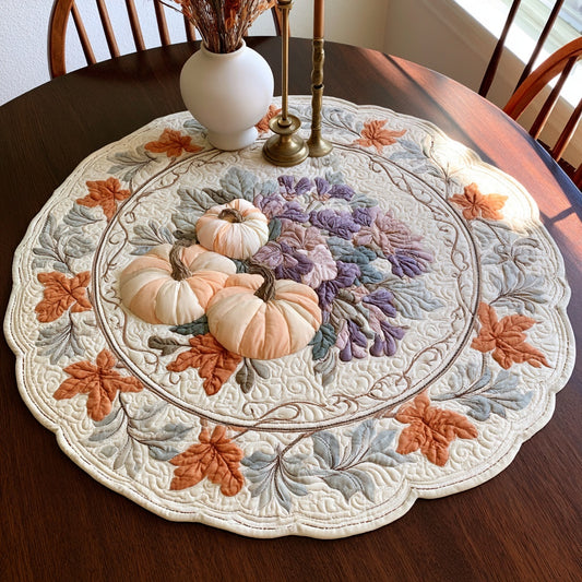 Purple Blooms Custom Shape Quilted Table Topper NCU0LV186