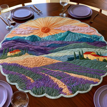 Purple Hills Custom Shape Quilted Table Topper NCU0LV271