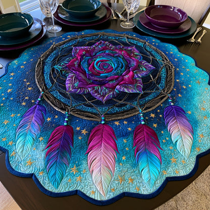 Purple Rose Custom Shape Quilted Table Topper NCU0LV234