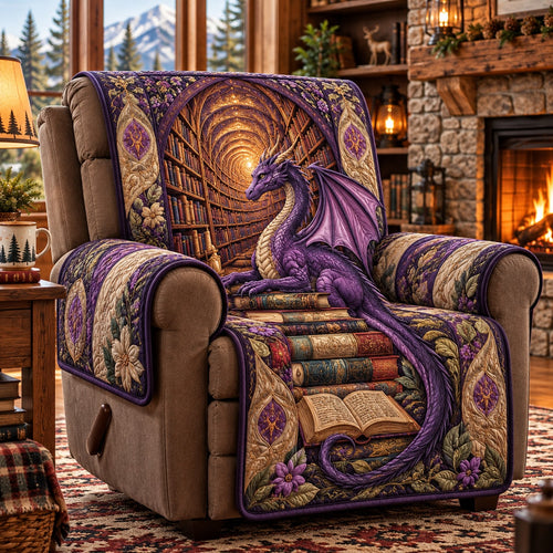 Purple Tunnel Dragon Quilted Sofa Cover SN0PT1435