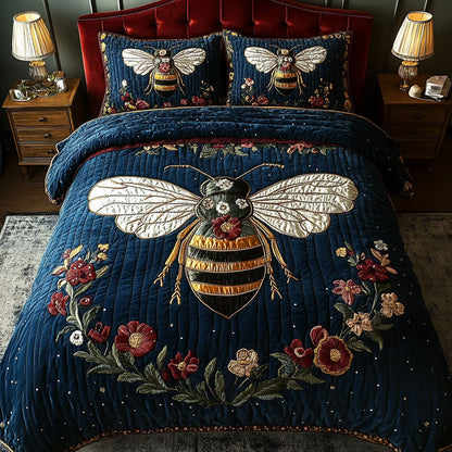 Queen Bee Charm 3-Piece Quilted Bedding Set NCU0DK2429