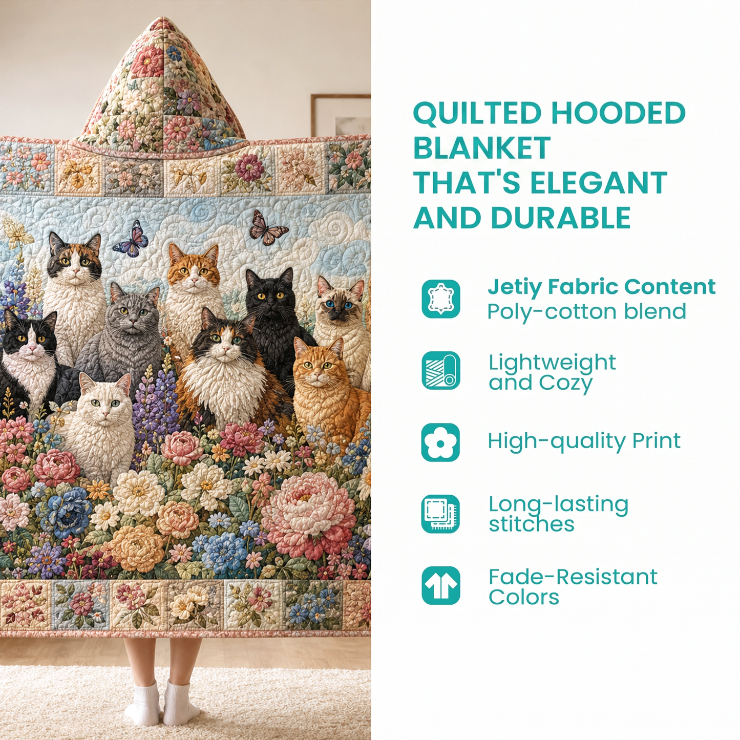 Enchanted Library Quilted Hooded Blanket SN0TV075