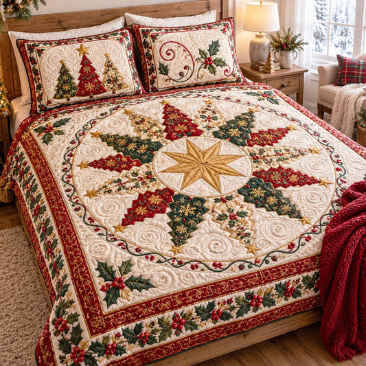 Radiant Fir 3-Piece Quilted Bedding Set SN0TD1160