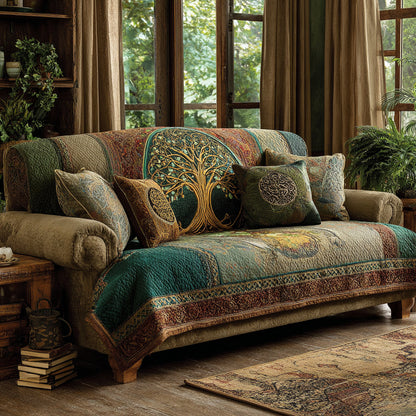 Radiant Roots Quilted Sofa Cover NCU0DV1229