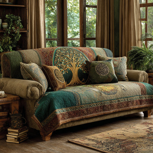 Radiant Roots Quilted Sofa Cover NCU0DV1229
