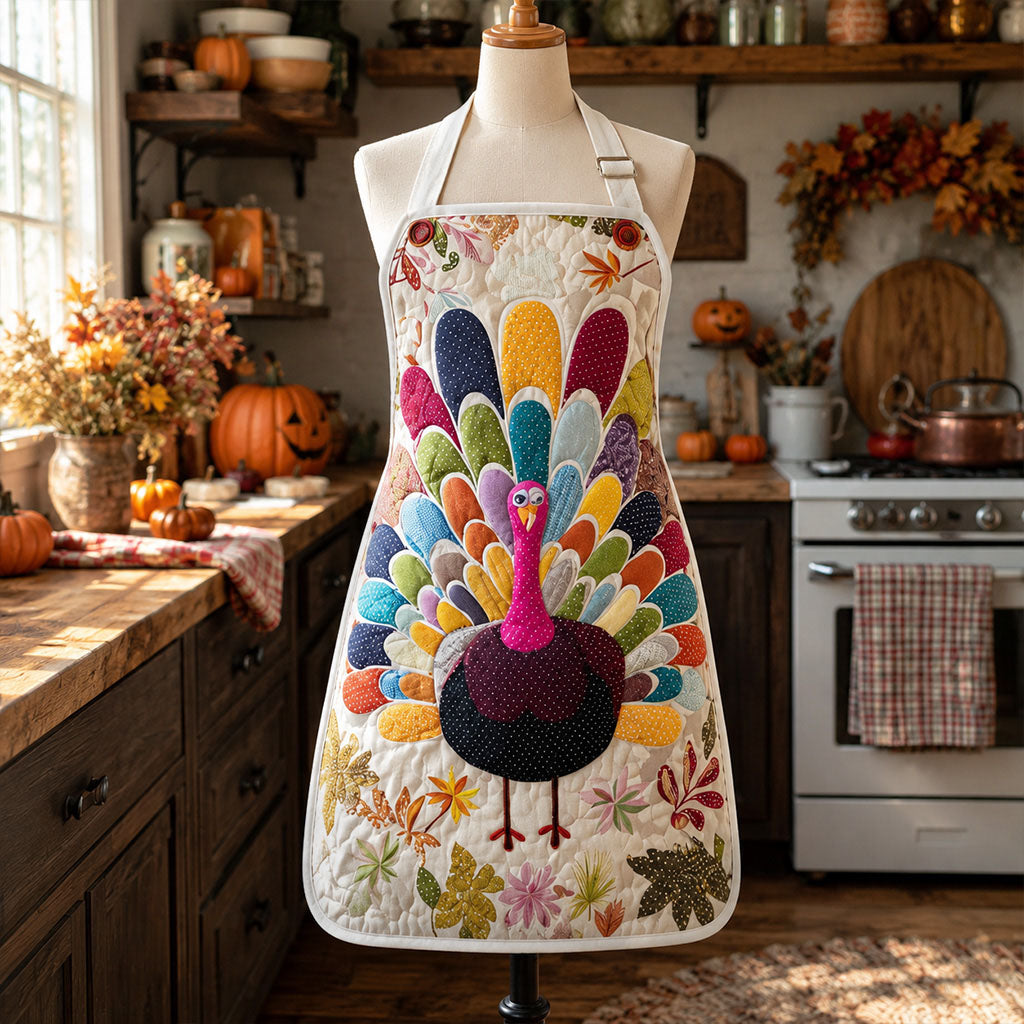 Rainbow Harvest Turkey Quilted Apron SN0PT292
