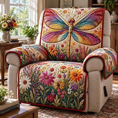 Rainbow Meadow Dragonfly Quilted Sofa Cover SN0DV1068