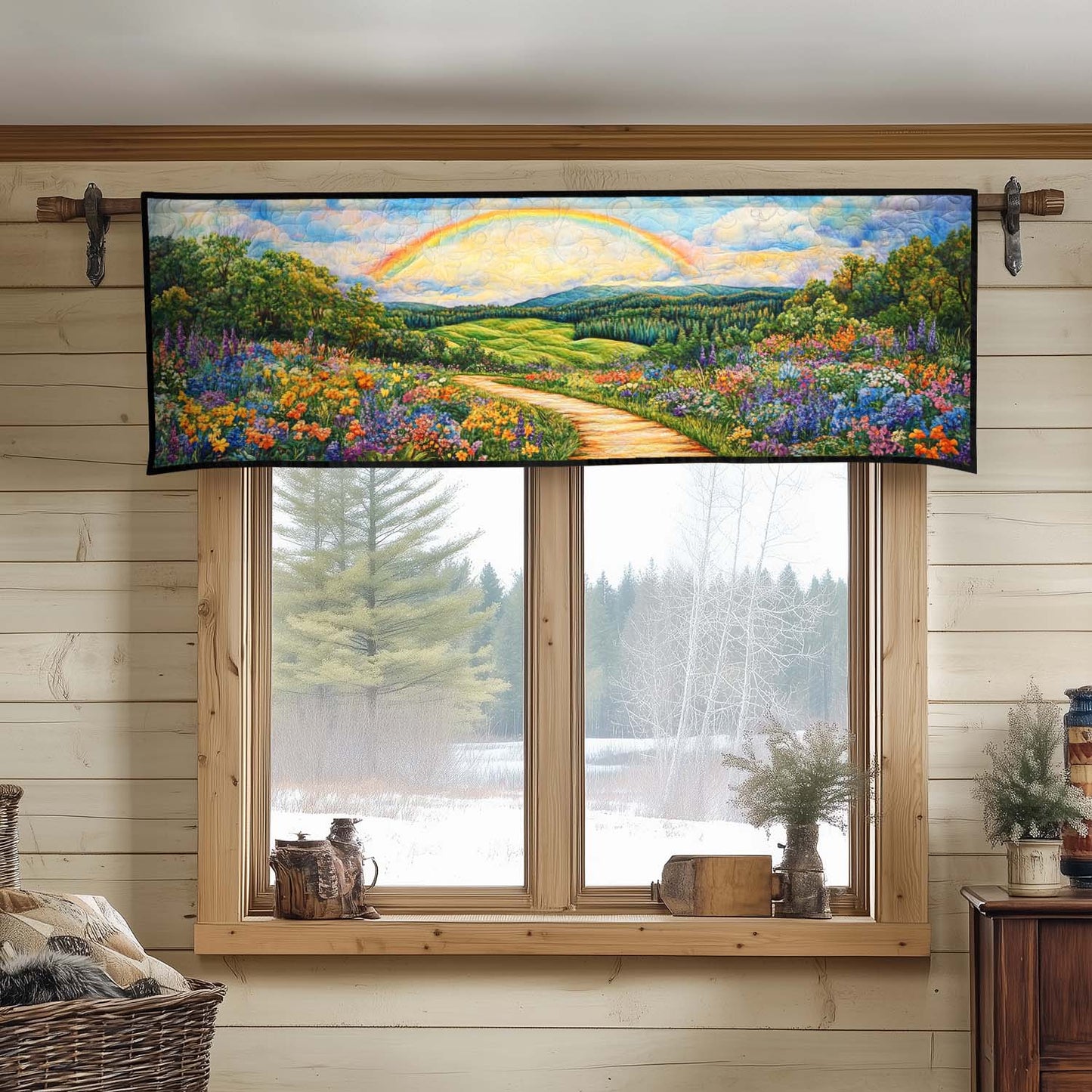 Rainbow Meadow Quilted Valance NCU0DK3978
