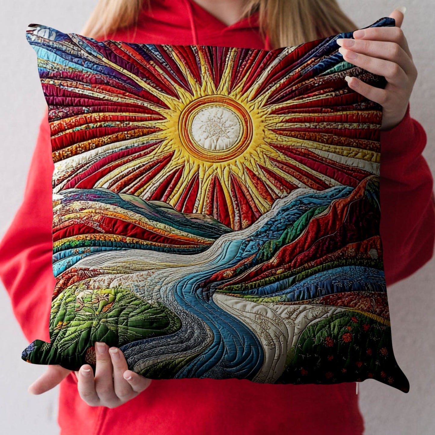 Rainbow River Quilted Pillow Case NCU0NVH069