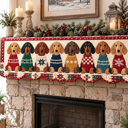 Rainbow Sweater Doxies Quilted Mantel Scarf SN0TV926