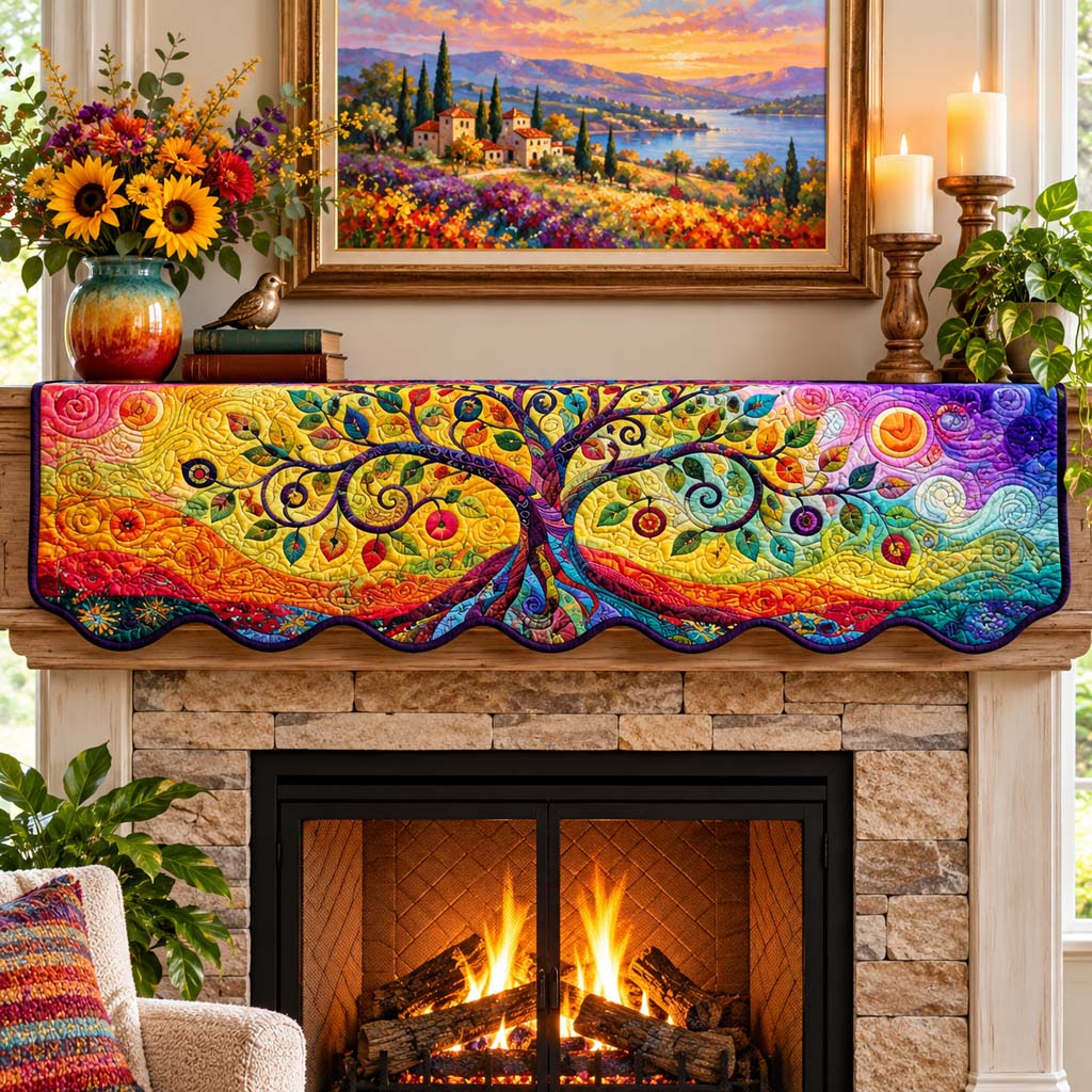 Rainbow Swirl Tree Mantel Scarf SN0HH1048