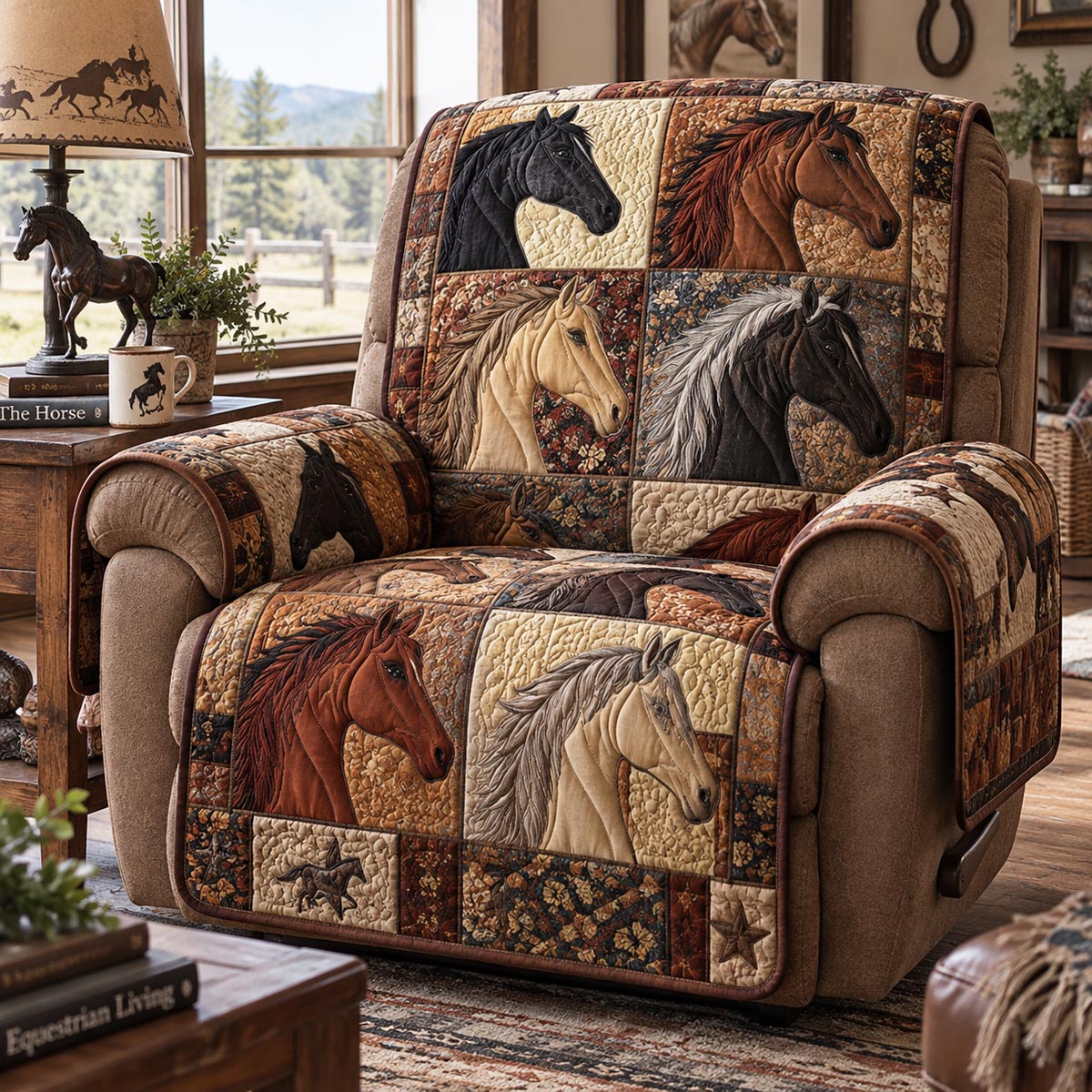 Ranch Horse Gallery Quilted Sofa Cover SN0DV958