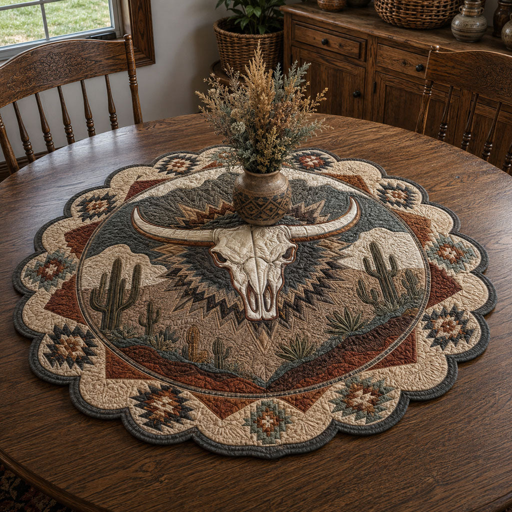 Ranchland Heritage Custom Shape Quilted Table Topper SN0PT812
