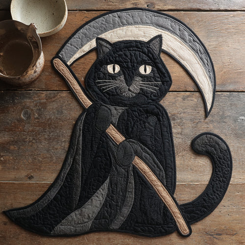 Reaper Black Cat Custom Shape Quilted Placemat NCU0LV043