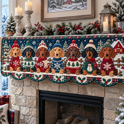 Red Barn Beanie Doxies Quilted Mantel Scarf SN0TV928