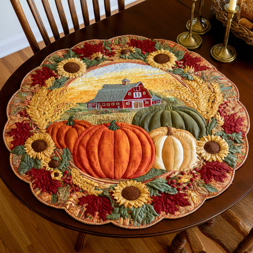 Red Barn Custom Shape Quilted Table Topper NCU0LV179