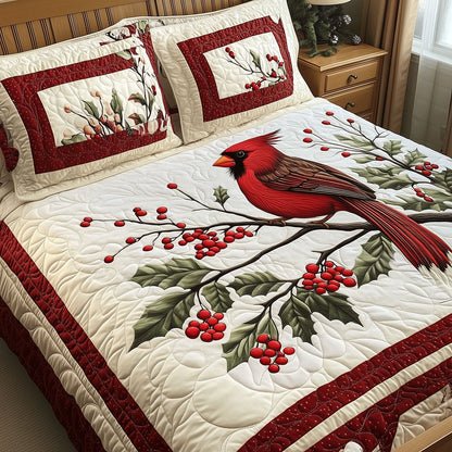 Red Cardinal Serenity 3-Piece Quilted Bedding Set NCU0TH2081