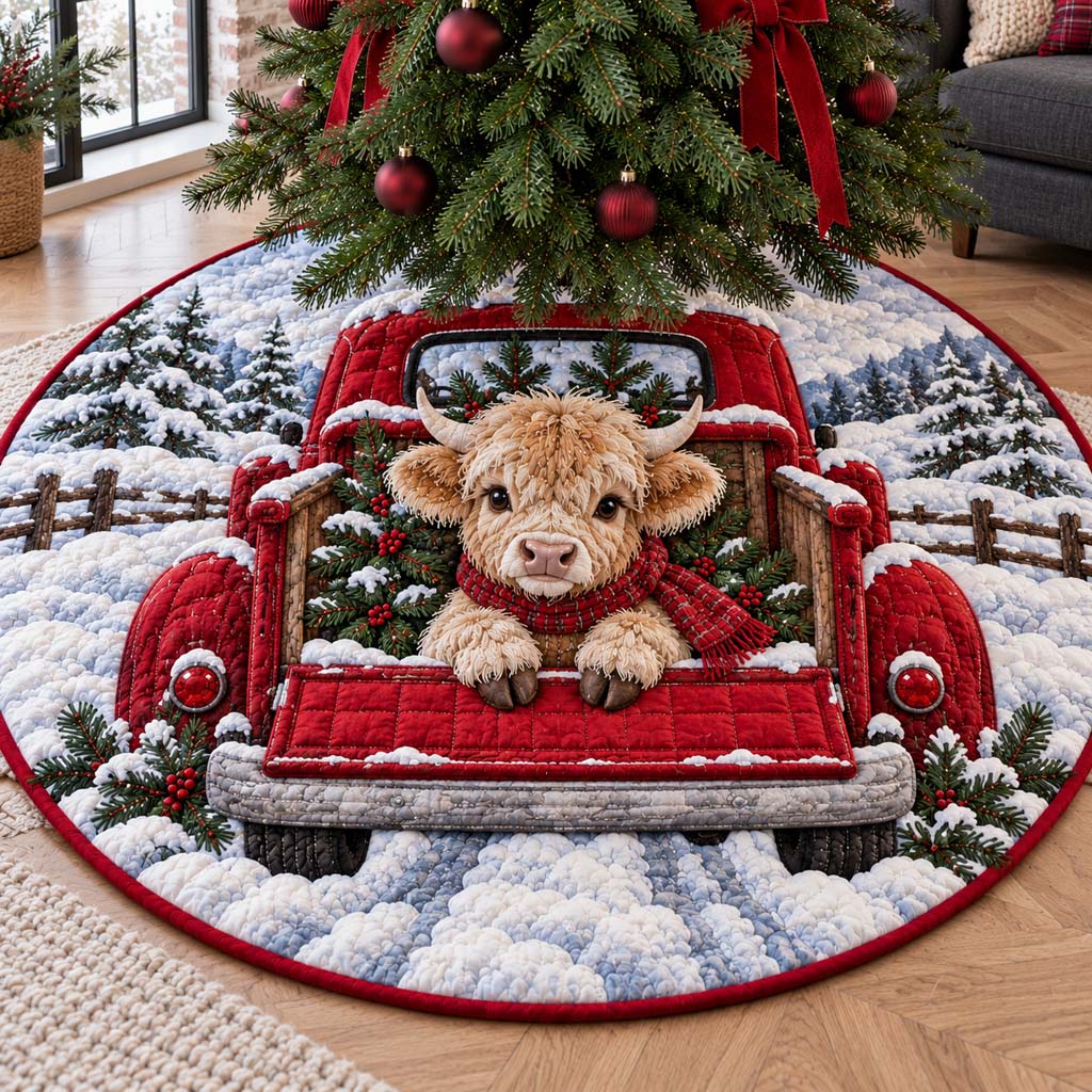 Red Pickup Calf Quilted Tree Skirt SN0HH1104