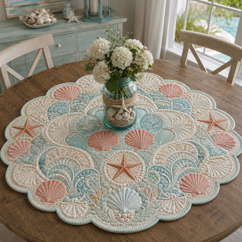 Reef Treasures Custom Shape Quilted Table Topper SN0PT892
