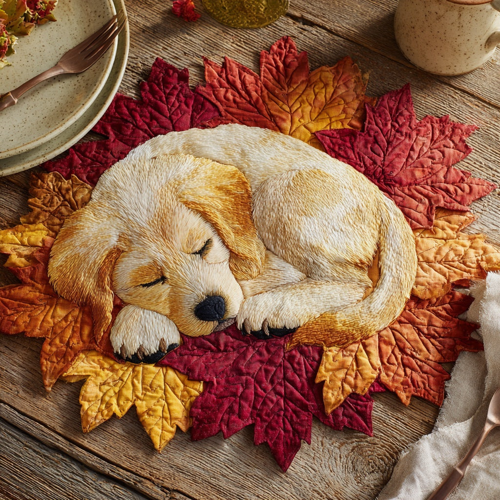 Resting Retriever Custom Shape Quilted Placemat NCU0LV109