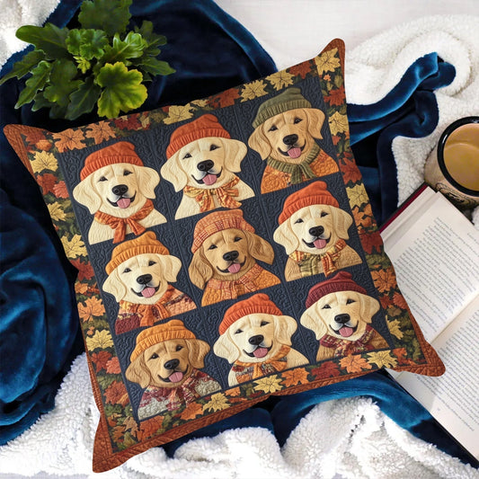 Retriever Autumn Vibes Quilted Pillow Case NCU0PT412