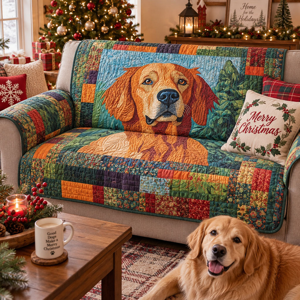 Retriever Portrait Quilted Sofa Cover SN0PT1340