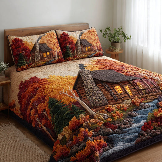 River Cabin 3-Piece Quilted Bedding Set NCU0LV135