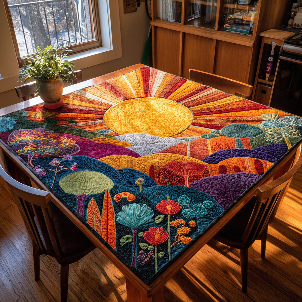 Rolling Sun Hills Quilted Table Topper NCU0HNH186