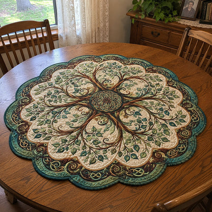Roots Among the Flowers Custom Shape Quilted Table Topper SN0PT732