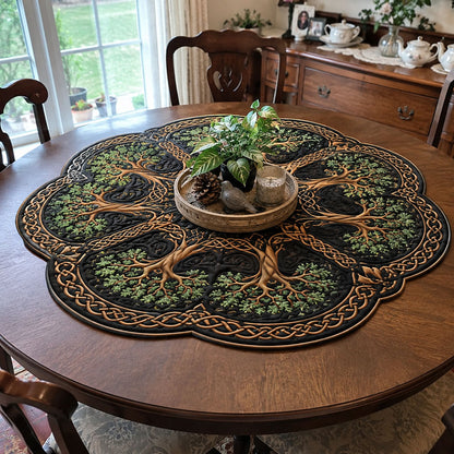 Roots of Wisdom Custom Shape Quilted Table Topper SN0PT734