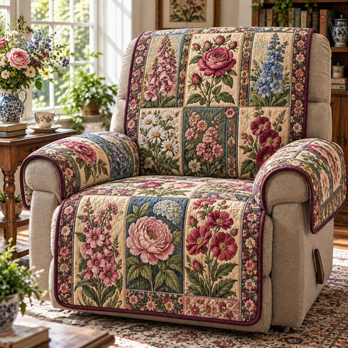 Rose Garden Sampler Quilted Sofa Cover SN0DV1093
